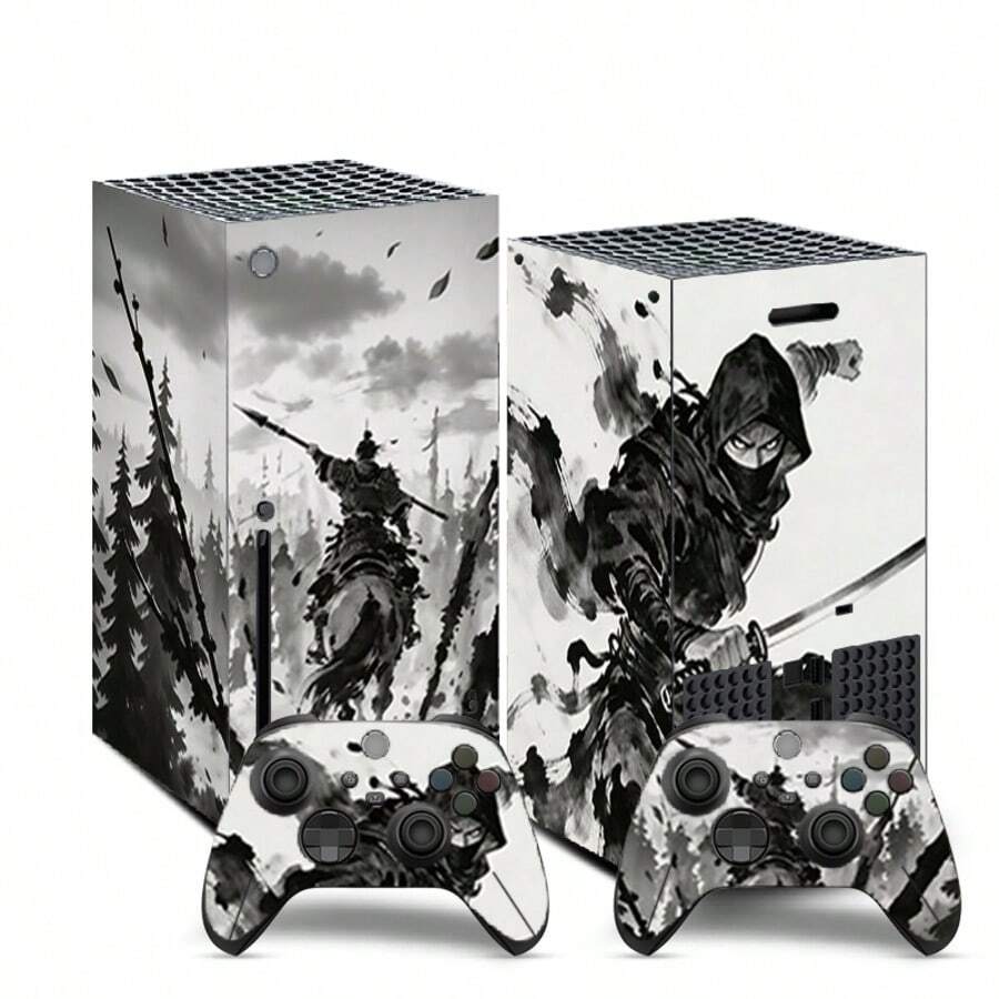 1組 Series X 印花圖案遊戲主機貼紙,防滑耐刮保護控制器創意裝飾貼膜 - 查看 1