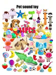 1PC/2PCS/4PCSMultiple Sets Of Cartoon Dog And Cat Toys, Suitable For Small Dogs - Interactive Pet Play Sets For Pets That Like To Chew (Colors And Styles Are Random). - Multicolor - View 11
