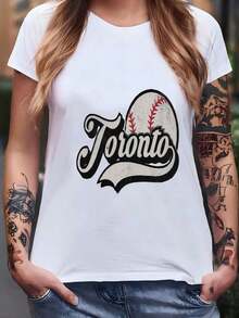 Sudadera con Capucha de Béisbol de Toronto para Mujer: Apoyo a los Blue Jays, Orgullo Canadiense, Camiseta 100% Algodón - Blanco - Ver 1