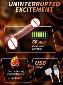 1Pc Female Sex Toy, Male Penis, Thrust Dildo Vibrator, Big Penis, Female Vaginal Stimulator. 8.7-Inch Integrated Insertion Dildo, One-Button Remote Control Operation. It Has 9 Kinds Of Vibration - 棕色 - 查看 8