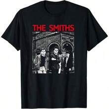 Camiseta de banda de música vintage, años 90, camiseta con diseño del álbum de los Smiths, regalo gráfico para hombres, regalo para mujeres, camiseta moderna y cómoda, personalizada, estilo - Negro - Ver 1
