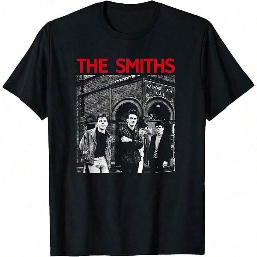 Camiseta de banda de música vintage, años 90, camiseta con diseño del álbum de los Smiths, regalo gráfico para hombres, regalo para mujeres, camiseta moderna y cómoda, personalizada, estilo - Negro - Ver 1