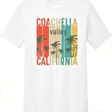 Camiseta de Verano Coachella 2026 para Hombre, 100% Algodón, Unisex, Manga Corta, Estilo Casual,  de Moda, Holgada, Estilo Y2K, Popular, de Alta Calidad - Multicolor - Ver 1