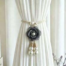 2 Buah Pengikat Tirai Bunga 3D Boho, Dekorasi Mutiara, Pengikat Tirai yang Dapat Diatur, Tali Tirai Mewah untuk Ruang Tamu dan Kamar Tidur - 2pcs - View 8