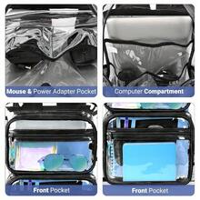 Transparent Shoulder Bag Unisex Fashion Simple Large Capacity Portable Backpacks Multifunctional Waterproof Male Female Knapsack - Black - View 5