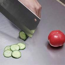 Stainless Steel Cutting Board, Cutting Board For Kitchen, Large Cutting Board, Double-Sided Grade Cutting Board Set, Suitable For Various Cooking Tasks, Christmas, New Year Gift, Kitchen Cutting Board, Kitchen Accessory - Silver - View 11