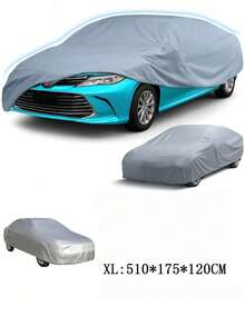 Universal Waterproof Car Cover - Full Car Cover. UV-Resistant, Rainproof, Dustproof, Snowproof And Heat-Resistant PEVA Material, All-Season Vehicle Protection, Dustproof, Car Accessories, Car Cover | Fashion Car Cover | Durable Car Cover, Car Sunshade, National Day Gift, Halloween Gift, Christmas Gift - Silver - View 14