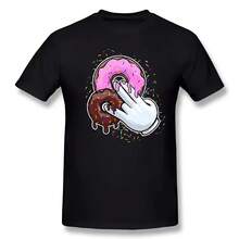 Camisetas 2 en el 1 en el  I, camiseta divertida para mujer, camisetas de algodón de Manga Premium para hombre, Donut rosa 80062 - Multicolor - Ver 1