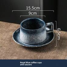 1pc Ceramic Coffee Cup Set, Elegant Vintage Cup, Light Luxury High-End, Cafe Afternoon Tea Ceramic Cup And Saucer - Multicolor - View 11