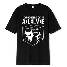 High-Quality Men's T-Shirt, 100% Cotton, With Schrodinger's Cat Print, Short-Sleeved Men's T-Shirt, Casual Unisex T-Shirt - 彩色 - 查看 1