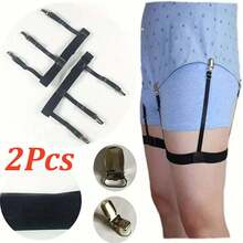 2pcs Adjustable Elastic Shirt Stay Straps For Men - Non-Slip Buckle Design, Easy To Use - Suitable For Daily Wear, Outdoor Activities, Weddings, Parties, And As Autumn/Winter Halloween Costume Accessories. Fits Teens, Young Adults, And Men For Casual, Outdoor, Sports, Vacation, Graduation Gifts, Birthday Gifts, And Everyday Wear. - Multicolor - View 2
