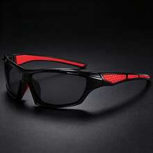 1 Pair/3 Pairs Minimalist Unisex Fashion Sports Cycling Glasses, Suitable For Street Style, Outfit Matching, Party, Hiking, Camping, Gift For Best Friend, Boyfriend, Holiday - Red and Gray - View 3