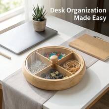 Multi-Functional 4-Compartment Snack Serving Tray Dried Fruit Box Nut Platter - View 10