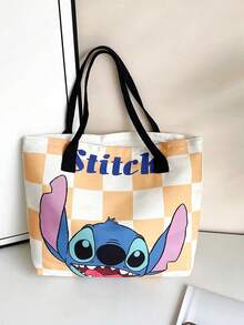 Disney Túi tote vải canvas hoạt hình Lilo & Stitch, túi xách dung lượng lớn, phù hợp dùng hàng ngày, du lịch và đi học, túi đeo vai nhẹ nhàng dễ thương cho nữ và bé gái - Nhiều màu - Xem 10