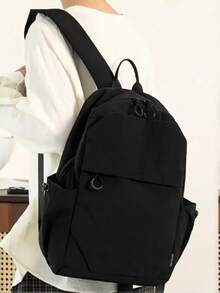 Mochila casual minimalista para hombres - Negro - Ver 4