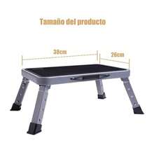 Taburete Plegable Taburete Plegable Antideslizante para Niños y Adultos Banqueta Plegable con Asa de Transporte con Plataforma Antideslizante y Pies Gruesos de Goma para Casa Cocina Armario. - negro plateado - Ver 8