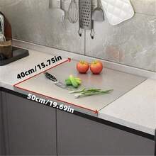 Stainless Steel Cutting Board, Cutting Board For Kitchen, Large Cutting Board, Double-Sided Grade Cutting Board Set, Suitable For Various Cooking Tasks, Christmas, New Year Gift, Kitchen Cutting Board, Kitchen Accessory - Silver - View 4