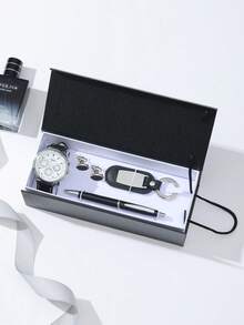Men's Watch Gift Set, Birthday, Father's Day, Teacher's Day, Back To School, Valentine's Day Gift For Husband, Boyfriend, Father - Black - View 2