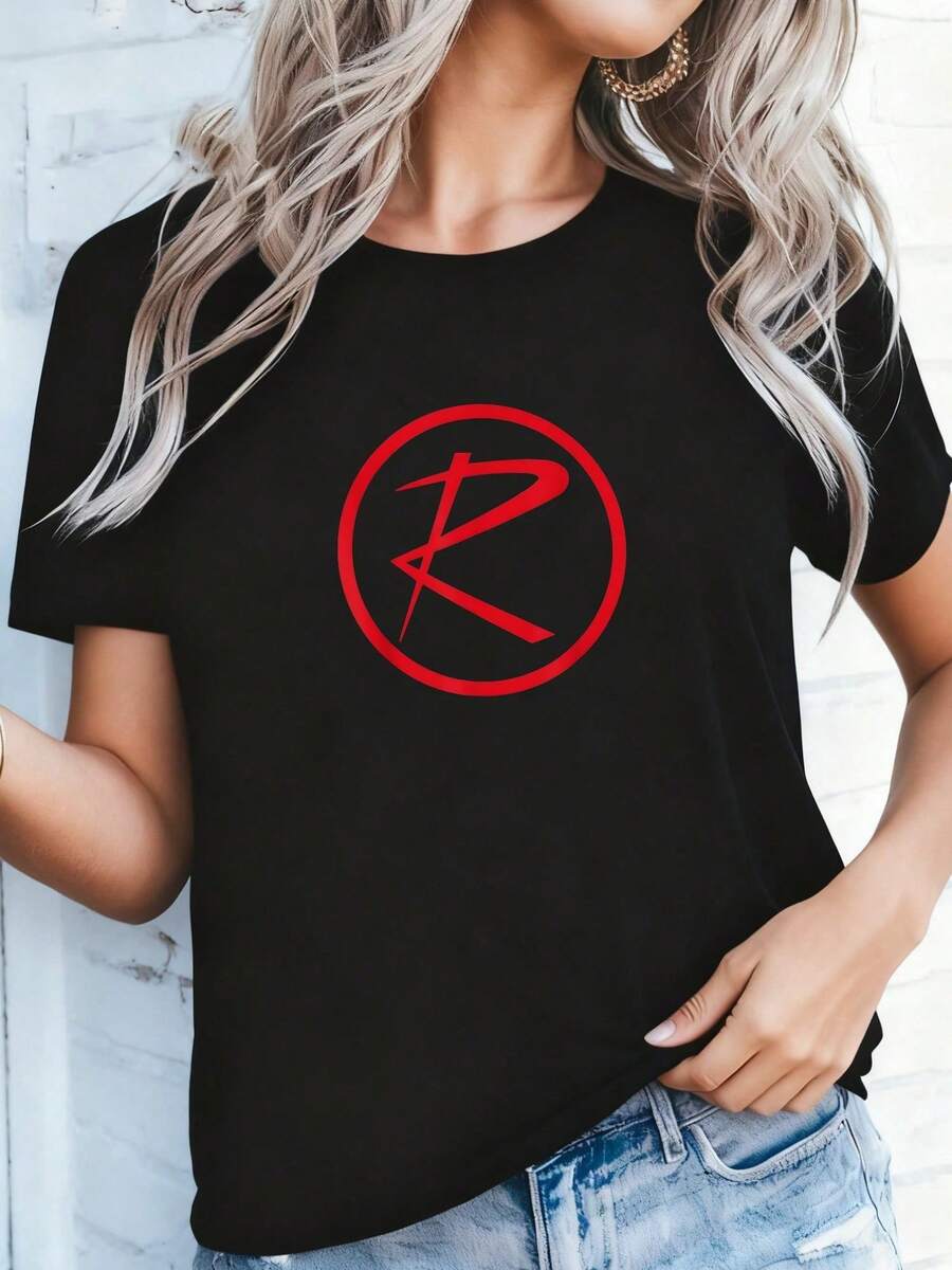 Vintage Short Sleeve T-Shirt With Small Round Neck - Black 9 - View 1