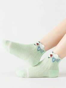 5 Pairs Summer Thin Kids Socks, Cute Cartoon Car Pattern Baby Mesh Ankle Socks For Boys - Multicolor - View 2