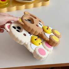 SANRIO Three-Dimensional Cute Rilakkuma Silicone Phone Case Suitable For 16 Pro Max, Apple 15, 14 Pro Max, New 15 Pro Max, Super Cute 13 Pro Cartoon For Women, 12 Soft Case, 11 For Couples, Funsummer Phone Case Cute Phone Cases Fundas - Off-white - View 8