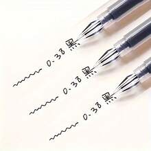10 buah Pulpen Gel Tinta Cepat Kering Ujung Halus 0,38mm, Pegangan Ergonomis, Cocok untuk Ujian dan Menulis di Kantor - A - View 11