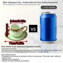 6pcs/1set 90ml/3.Oz Colorful Gold-Rimmed Coffee Cup And Saucer Set, Includes Coffee Cup And Tea Saucer, Dishwasher . Heat Resistant And Easy To Clean, Elegant White Porcelain Tea Cup With Gradient Gold Rim, Modern Luxury European Style Latte Mug With Gold Decorative Strip - Multicolor - View 4