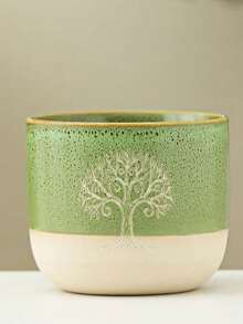 1pc Vintage Kiln-Changed Tree Of Life Ceramic Cup, Saudi Coffee Cup, Handmade Textured Premium Finish, Multiple Colors Available, Large Capacity Water Cup Mug, Exotic Totem Design, Suitable For Middle Eastern Home Style, Great For Tea And Coffee, Practical And Beautiful - Multicolor - View 13