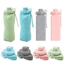 Collapsible Silicone Water Bottle, Lightweight & Portable For Travel & Commute - Multicolor - View 9