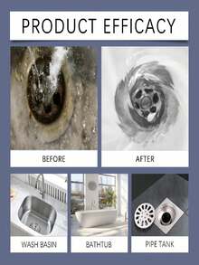 jakehoe Pipe Unclogging Powder - Drain Unclogger, Fast-Acting Pipe Unclogger, Suitable For Kitchen Sink, Toilet And Bathtub, Instantly Dissolves Hair And Grease, Suitable For All Pipe Unclogging, Bathroom Accessories, Bathroom Cleaning Supplies - Powdery - View 5