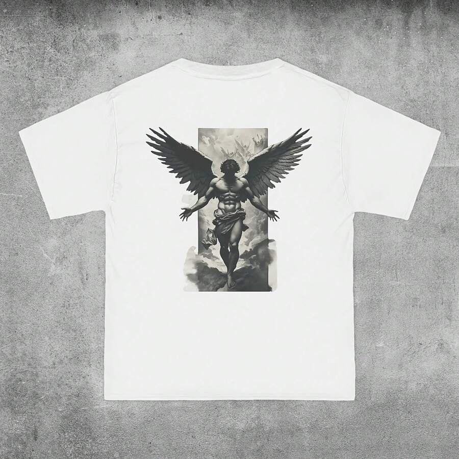 Camiseta gráfica con alas de Ángel, camiseta de fe, estilo Vintage, ropa cristiana, ropa informal Unisex, Idea de regalo única, superventas - Multicolor - Ver 1