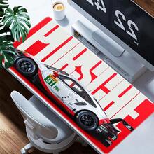 1pc 911 RSR #91 Racing Car Large Mouse Pad, Red And White Racing Livery Desk Mat, Non-Slip Gaming Mouse Pad, Suitable For Gamers And Racing Sports Enthusiasts - View 3