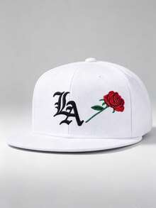 1 Pc Men's And Women's Universal LA Rose Embroidery Hip-Hop Baseball Cap, Adjustable Design, Suitable For Outdoor Sports, Travel And Running - Multicolor - View 11