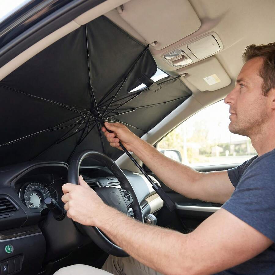 Car Windshield Sun Shade, Anti-UV Sunshade Curtain, Windshield Sunshade Accessories For Small Cars - Car Sunshade - View 1