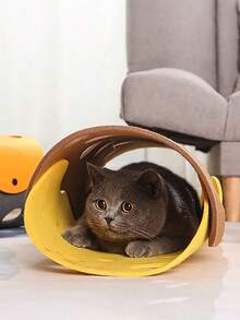 1pc All Season Cat Bed Cat Tunnel DIY Pet Toy, Made Of Felt, Multi-Color Option - Multicolor - View 5