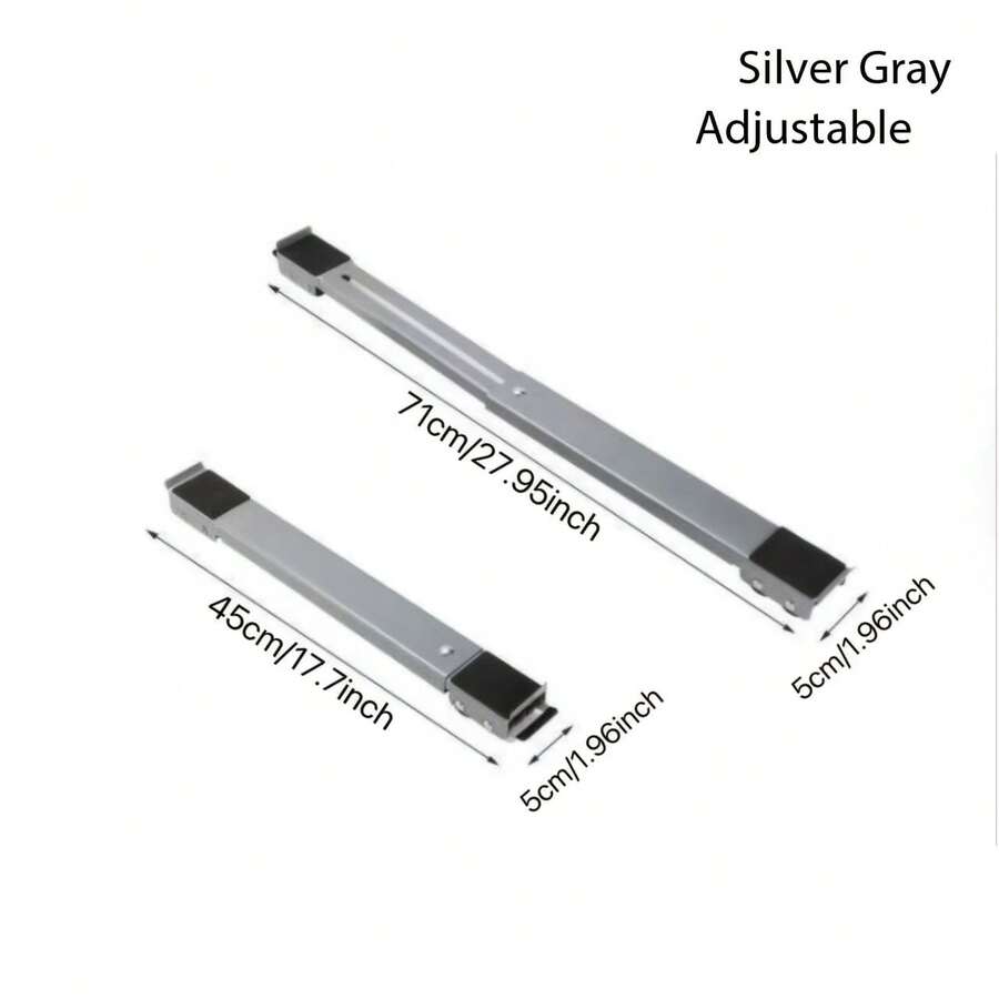 1pc 2-Pack Mobile Pulley Bracket Suitable For Refrigerator Washing Machine Universal Base Movable Pulley Bracket Drum High Support Rack Two Colors Are Available - Silvery Gray - 2 Pack - View 1