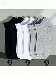 10/20 Pairs Unisex Boat Socks, Solid Color, Odor-Resistant, Summer Short Socks, Casual Low-Cut Socks, Gift Socks, Autumn/Winter/Spring/Summer Styles (20/12/10/6 Pcs) - Multicolor - View 2