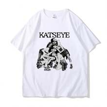 Gril Group KATSEYE Print T-Shirt, Vintage T-Shirt For Men And Women, Short Sleeve T-Shirt With Fashionable Katseye Print, Streetwear - 彩色 - 查看 1
