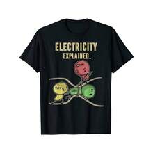 Camiseta de algodón para hombre y mujer con diseño de ecuación V=IR y diagramas de circuitos de la ley de Ohm, estilo streetwear, holgada, para verano y primavera - Multicolor - Ver 1