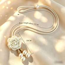 2 Buah Pengikat Tirai Bunga 3D Boho, Dekorasi Mutiara, Pengikat Tirai yang Dapat Diatur, Tali Tirai Mewah untuk Ruang Tamu dan Kamar Tidur - 2pcs - View 6