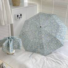 French-Style Floral Full-Automatic Sunny And Rainy Dual-Purpose Folding Sunscreen UV Shade High-Value Umbrella For Girls - Automatic Floral Print - View 3