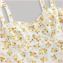 MOD Vestido de verano de mujer con tirantes anudados y estampado floral romántico - Negro - Ver 8