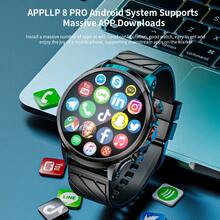 LOKMAT APPLLP 8 PRO 4g Smart Watch 1.85 HD Large Round Screen HD Camera Heart Rate Blood Oxygen Breathing Health Function Detection Can Insert 2G/3G/4G/5G Phone Card Support WiFi Internet Access APP Download Android System 8.1 - APPLLP 8 PRO Silver - View 10