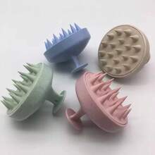 1/3/5 piezas de peines de silicona para champú, peines para masaje del cuero cabelludo, cepillos para limpieza del cabello, cepillos de baño para masaje corporal, herramientas de peluquería para salón de belleza. - Rosa - Ver 2
