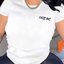 Camiseta Casual de Manga Corta para Mujeres 1 Pieza 100% Algodón Pesado - Cuello Redondo Cómodo, Camisetas Suaves y Adorables - negro - Ver 2