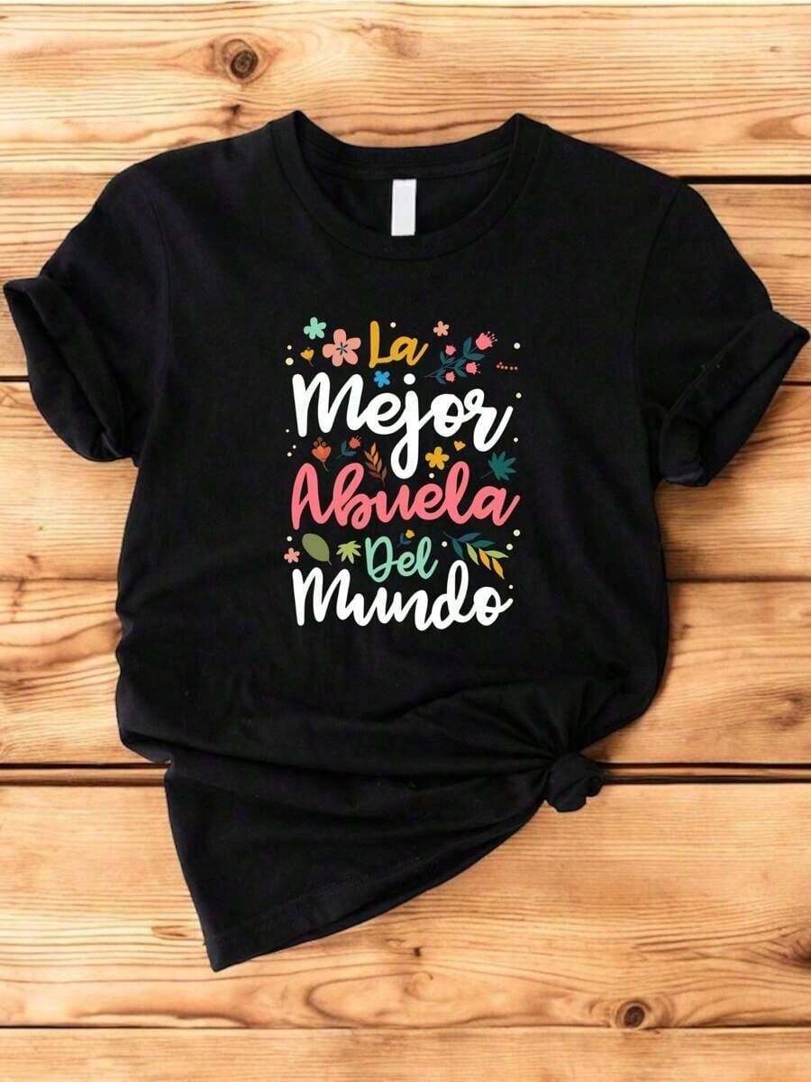 1 pcsTF141 La Mejor Abuela Del Mundo Camiseta, Camiseta de Abuelita, Camiseta Divertida de Abuelo, Camisetas de la Mejor Abuela del Mundo, Regalo de Agradecimiento para el Nuevo Abuelo 180g - Negro - Ver 1