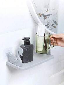 White Swan Wall-Mounted Bathroom Storage Rack, Bathroom Shampoo And Cosmetic Storage Rack, Bathroom Shelf, Bathroom Hanging Rack, Cosmetic Storage Rack, Bathroom Organizer, Shampoo Gel Storage Rack, Bathroom Accessories. - Multicolor - View 6