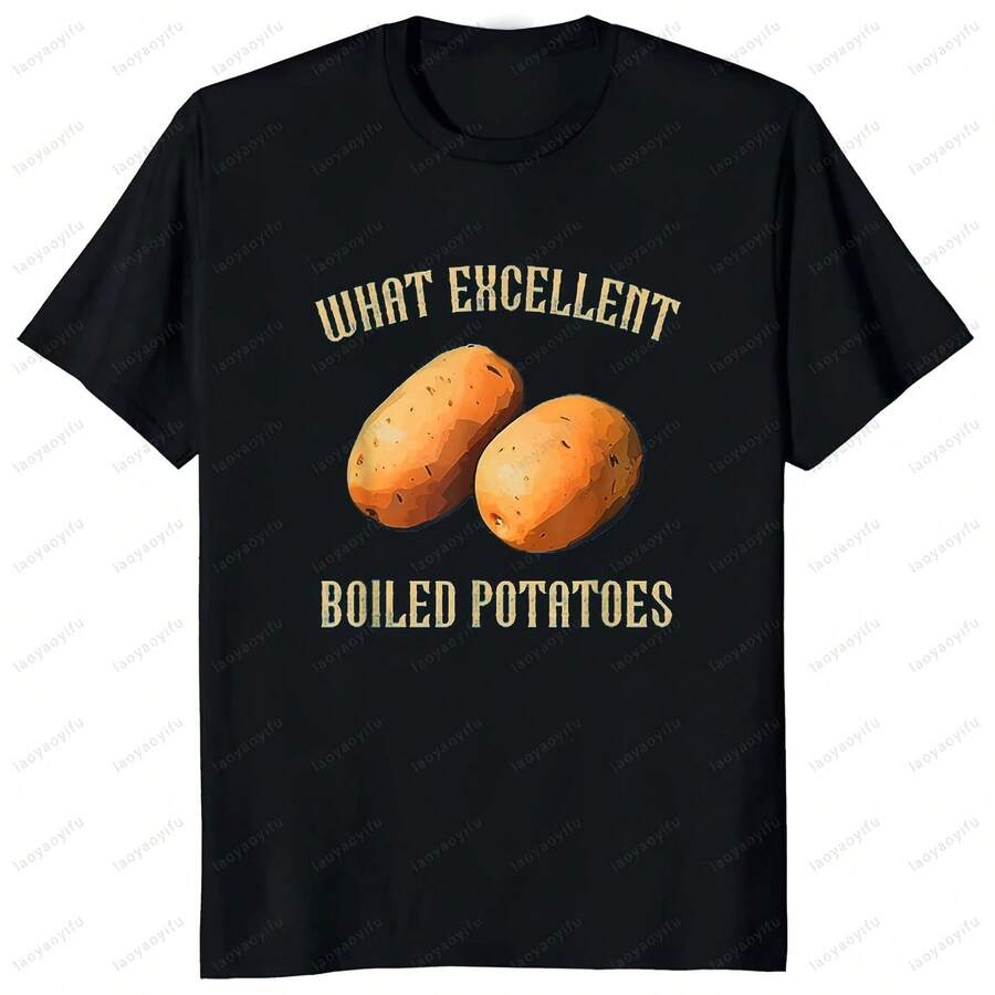 Funny Meme That's A Great Boiled Potato T-Shirt, Men's Casual Loose Short-Sleeve T-Shirt, Women's Summer Hipster T-Shirts - 彩色 - 查看 1