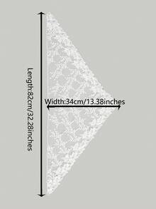1pc Lace Floral Trim Scarf, Triangle Scarf For Dress - Multicolor - View 4