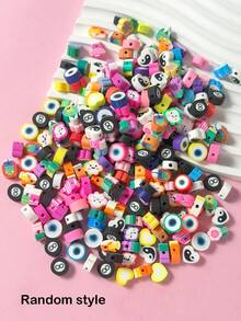50/100pcs Fashion Fruit & Flower Polymer Clay Beads For Bracelet And Necklace Making - Multicolor - View 6